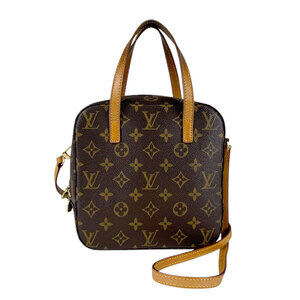 Louis Vuitton Spontini Monogram Canvas Shoulder Bag Handbag Brown